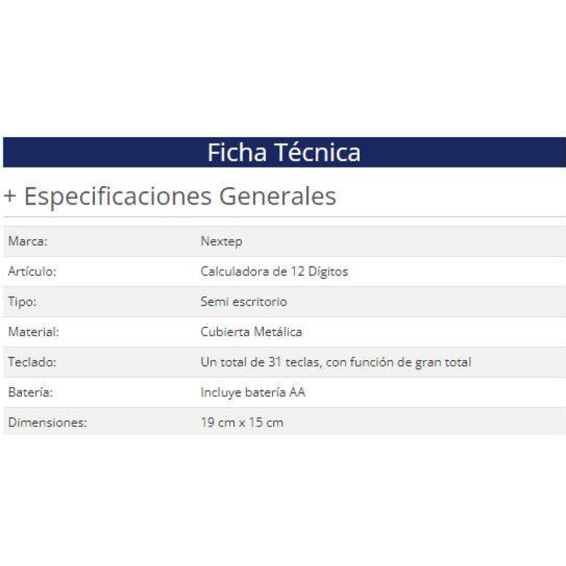 Calculadora Nextep NE-182