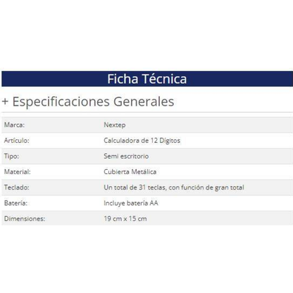 Calculadora Nextep NE-182