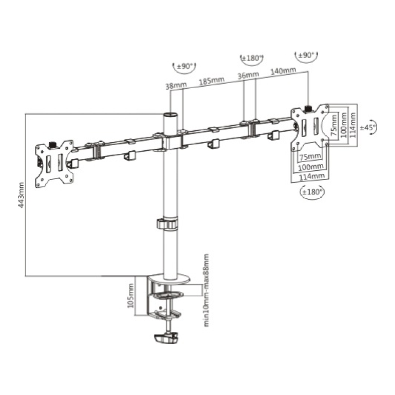 Soporte para Monitor OVALTECH OVM-D1332