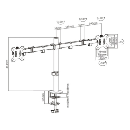 Soporte para Monitor OVALTECH OVM-D1332