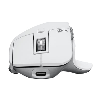 Mouse Logitech MX MASTER 3S Bluetooth/2.4 GHz óptico 8000 DPI 7 botones silencioso Plata, Blanco (910-006562)