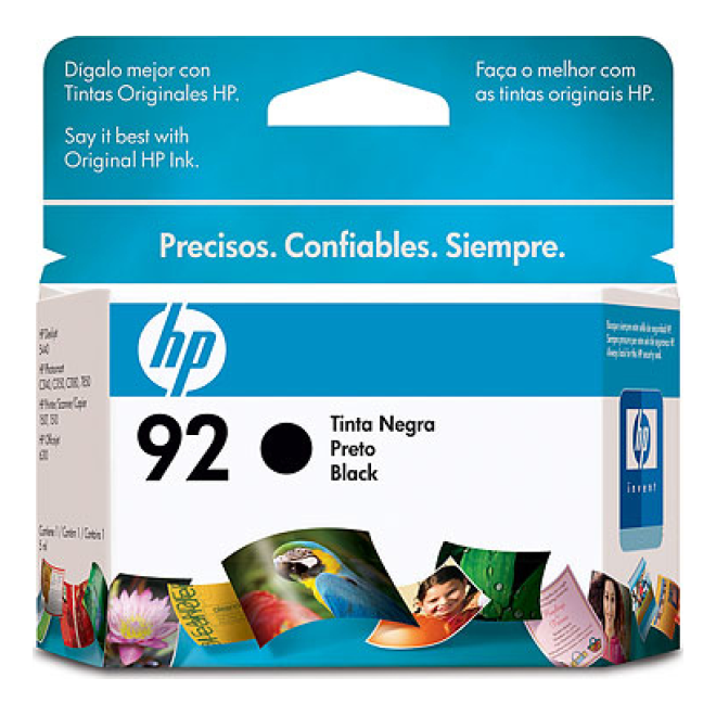 Cartucho de Tinta HP Original 92 Negro – Para DeskJet 5440, OfficeJet 6310, Photosmart C3180 (C9362WL)