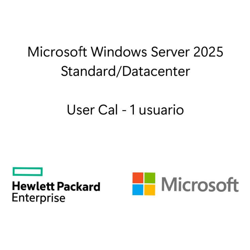 Licencia Microsoft Windows Server 2025 CAL para 1 Usuario (P77110-B21)