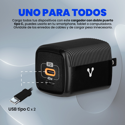 Cargador VORAGO AU-402-BK