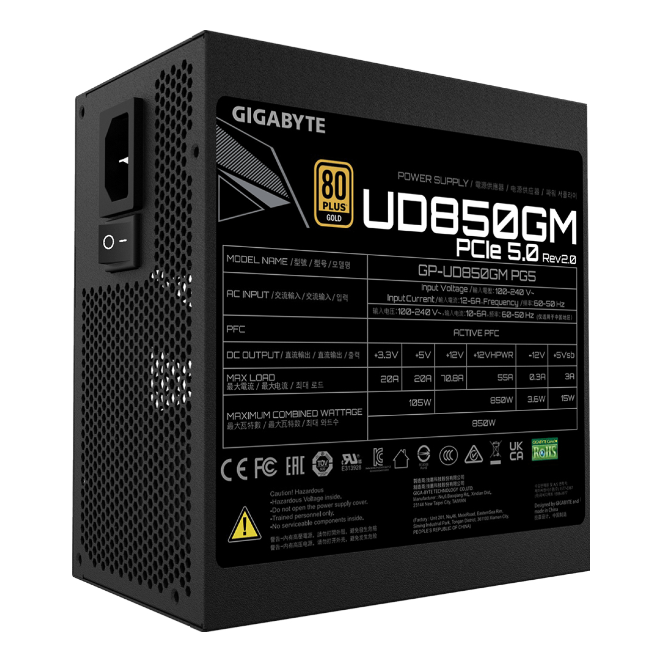 Fuente de poder GIGABYTE GP-UD850GM PG5 V2