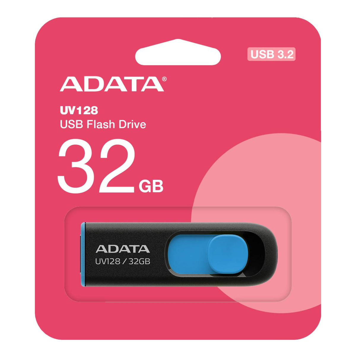 Memoria USB ADATA UV128 32 GB USB 3.2 Negro (AUV128-32G-RBE)