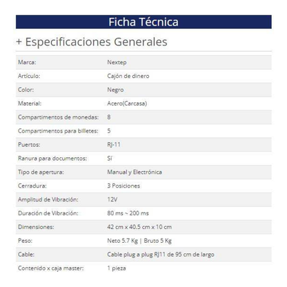 Cajón de Dinero Nextep NE-515