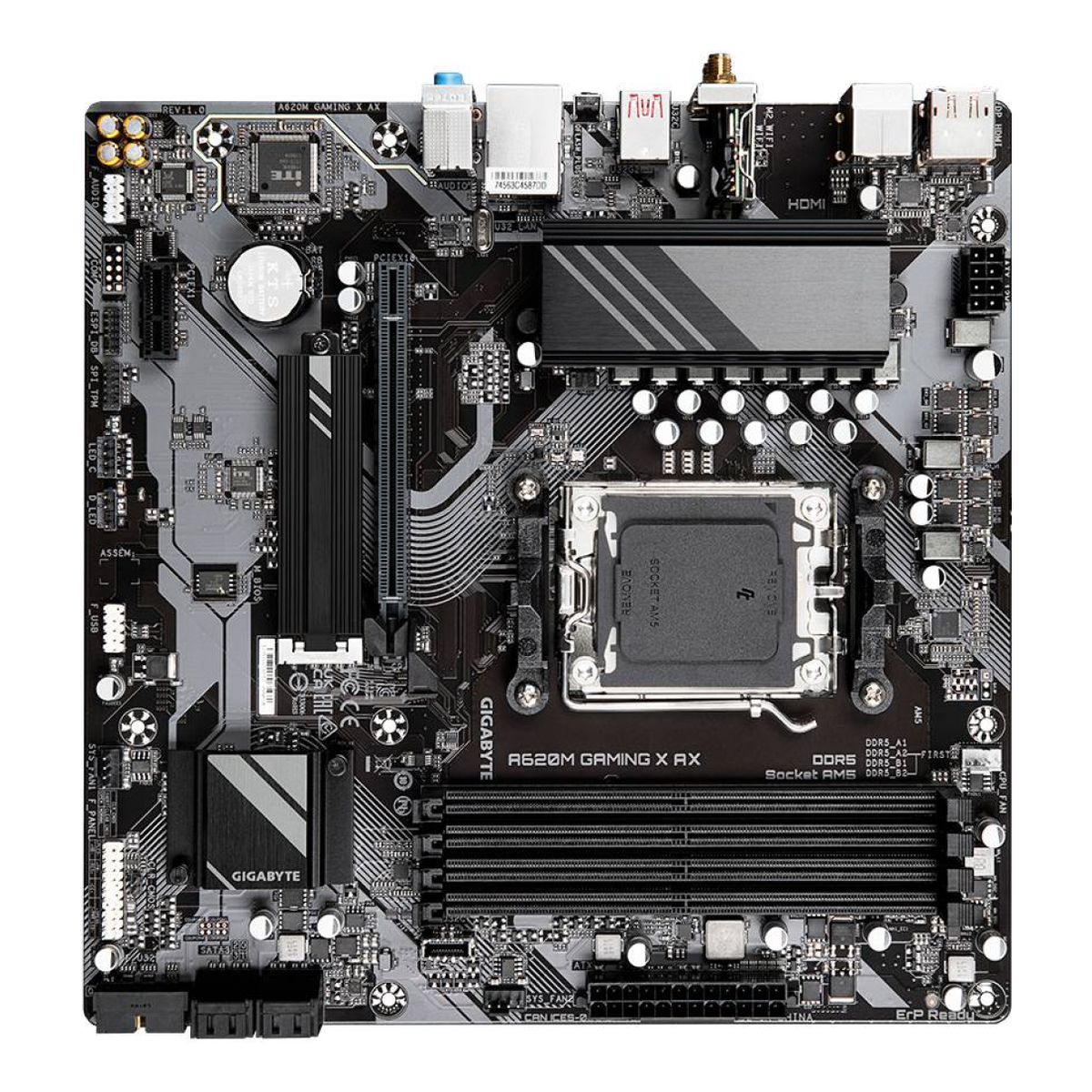 Motherboard Gaming Gigabyte A620M GAMING X AX Socket AM5 Micro-ATX DDR5 Wi-Fi 6E