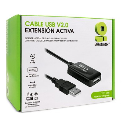 Cable USB V2.0 Extensión Activa BROBOTIX 372782