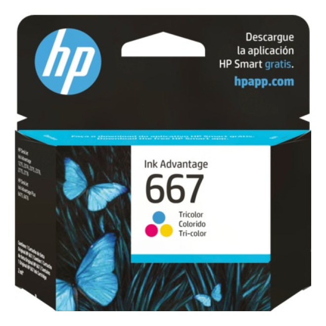 Cartucho de Tinta HP Original 667 Cian – Para DeskJet 2720, DeskJet 2755, Envy 6055 (3YM78AL)