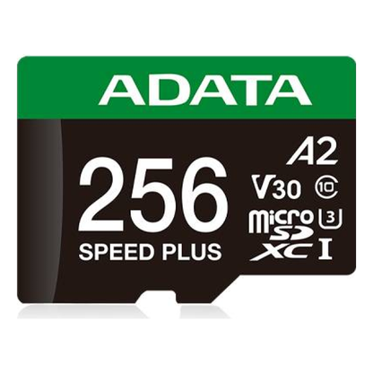 Tarjeta de Memoria microSDXC ADATA Speed Plus 256 GB UHS-I U3 V30 Clase 10 (UD256GUI3V30A2SP-RA1)