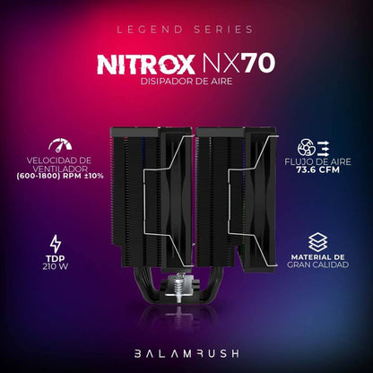 Disipador Balam Rush Nitrox NX70, 600-1800 RPM, 73.6 CFM (BR-937382)