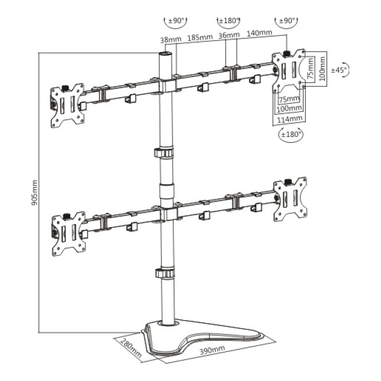 Soporte OVALTECH OVME-Q1332