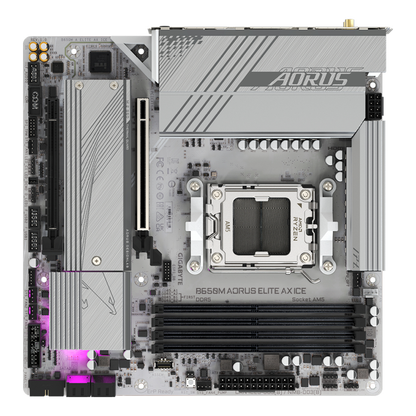Motherboard Gigabyte B650M A ELITE AX ICE Socket AM5 Micro-ATX DDR5 Wi-Fi 6E