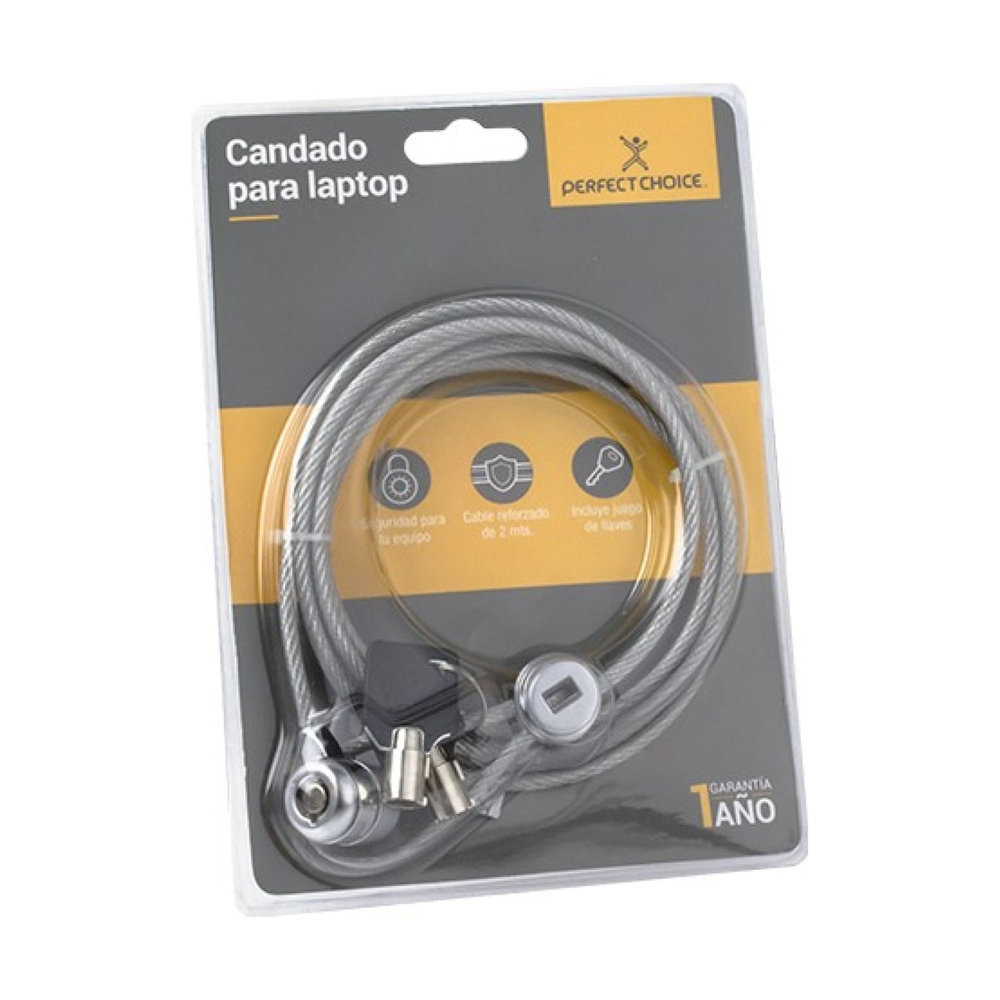 Candado para laptop (PC-160076) Acero recubie PERFECT CHOICE PC-160076