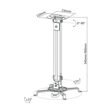 Soporte de Acero para Proyector OVALTECH OVPR-900MM