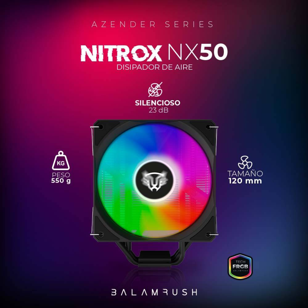 Disipador Balam Rush Nitrox NX50, 800-1800 RPM, 55 CFM (BR-937405)
