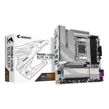 Motherboard Gigabyte B650M A ELITE AX ICE Socket AM5 Micro-ATX DDR5 Wi-Fi 6E