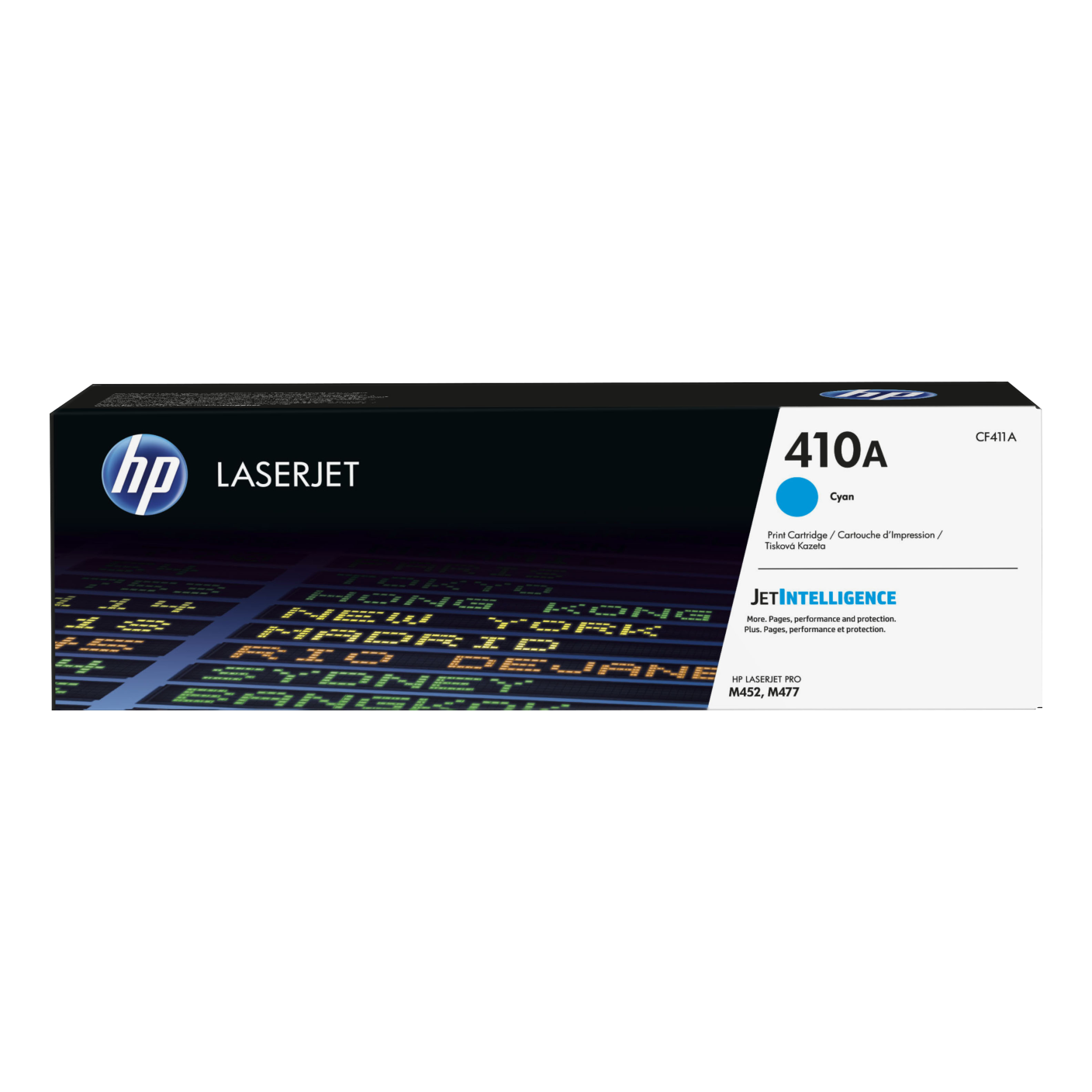 Tóner HP Original 410A Cian – Para LaserJet Pro M452, Color LaserJet Pro MFP M477, Color LaserJet Pro M377 (CF411A)