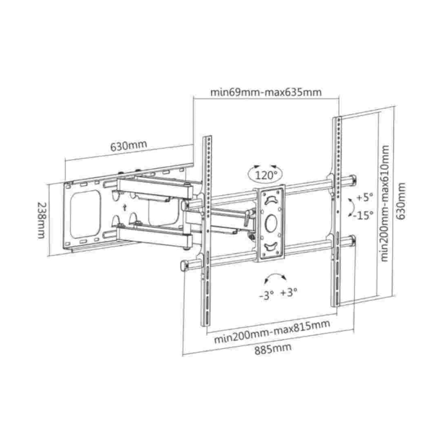 Soporte de Pared Móvil para TV OVALTECH OVTV-M5090