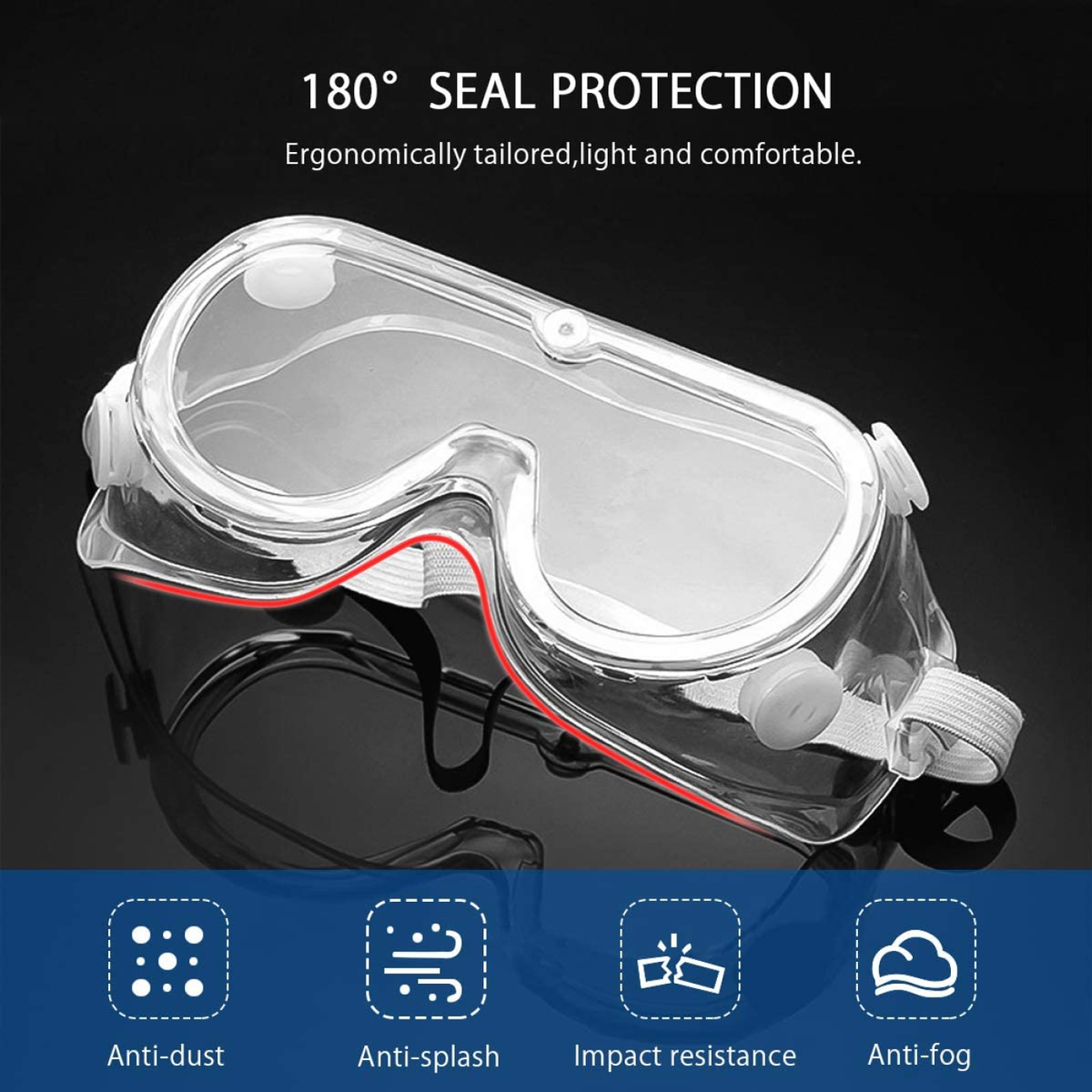 Goggles KSA GKSA01-B de Protección 4 válvulas de respiración (GKSA01-B)