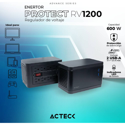 Regulador ACTECK Enerton Protect RV1200 Advance Series (AC-938204)