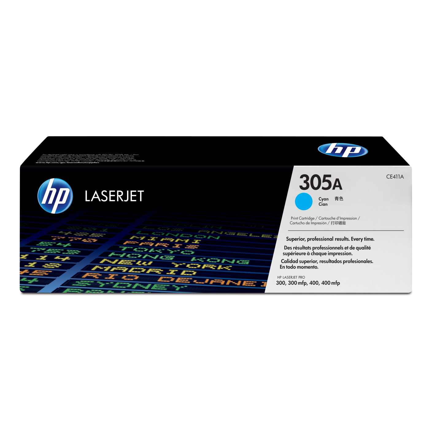Tóner HP Original 305A Cian – Para LaserJet Pro 300, LaserJet Pro 400, LaserJet Pro 400 MFP (CE411A)