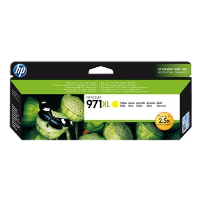 Cartucho de Tinta HP Original 971XL Amarillo – Para OfficeJet Pro X451dn, OfficeJet Pro X476dn, OfficeJet Pro X551dw (CN628A)