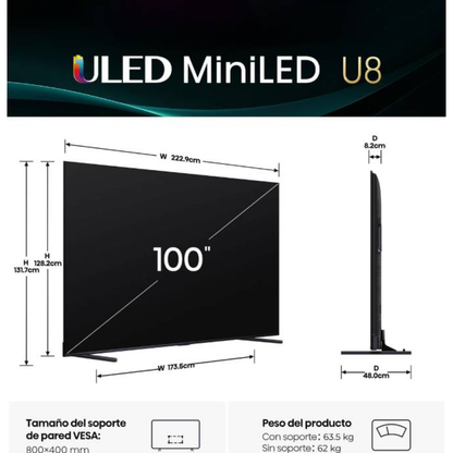 Televisiones Hisense 100U8K