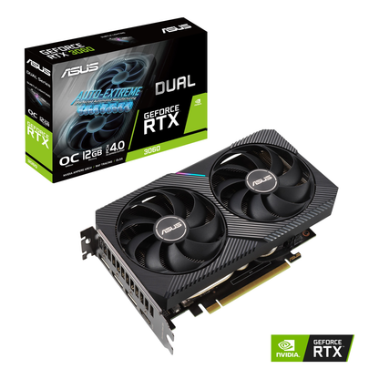 Tarjeta de Video ASUS DUAL-RTX3060-O12G-V2 NVIDIA GeForce RTX 3060 12 GB 2 Ventiladores