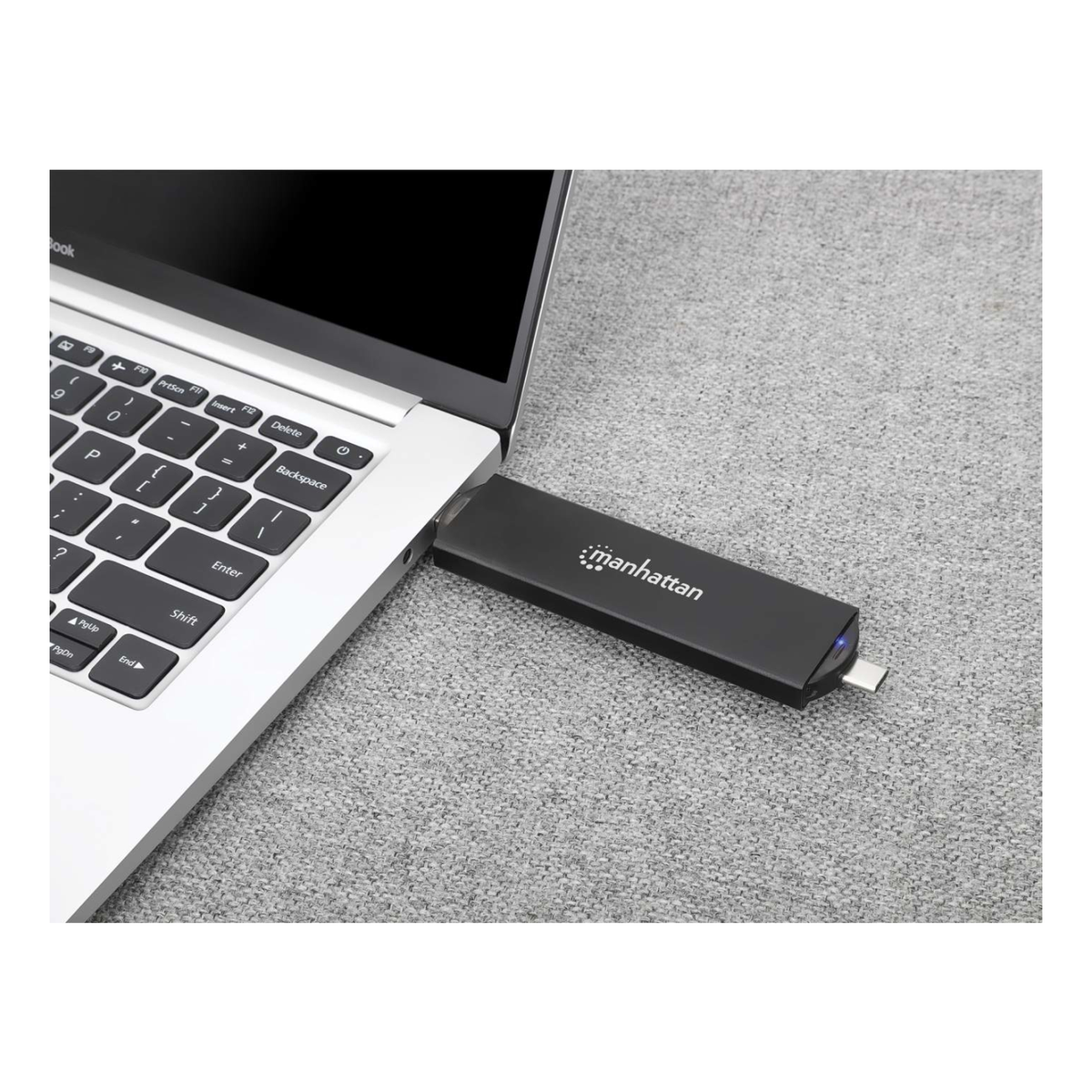 Gabinete para SSD M.2 MANHATTAN 130639 NVMe/SATA a USB-C/USB-A
