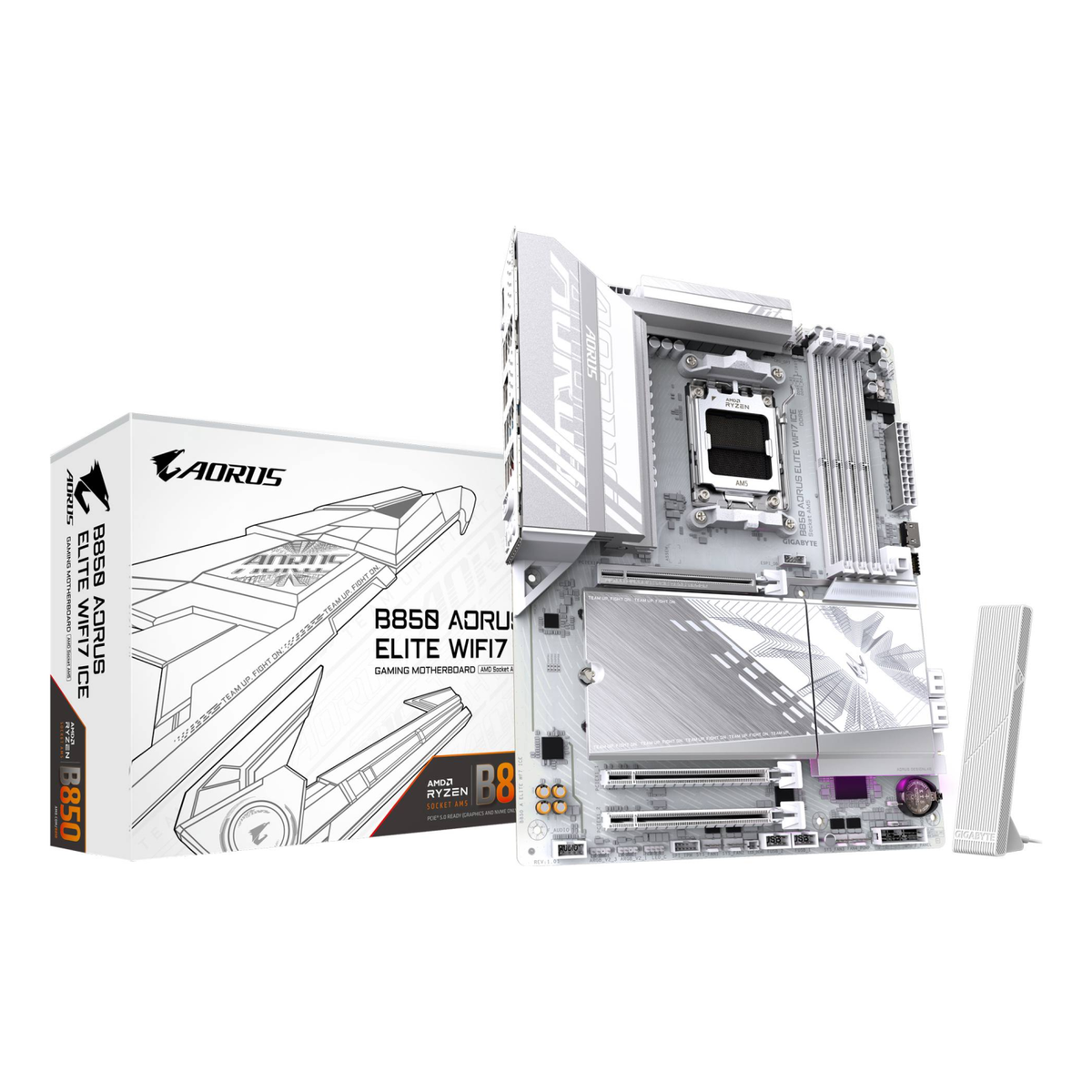 Motherboard Gigabyte B850 A ELITE WF7 ICE Socket AM5 ATX DDR5 Wi-Fi 7