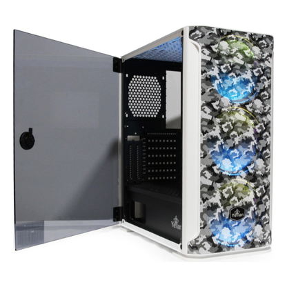 GABINETE  HOLLOW 2500 ATX,C/T 3VEN ARGB/MESH/ Yeyian