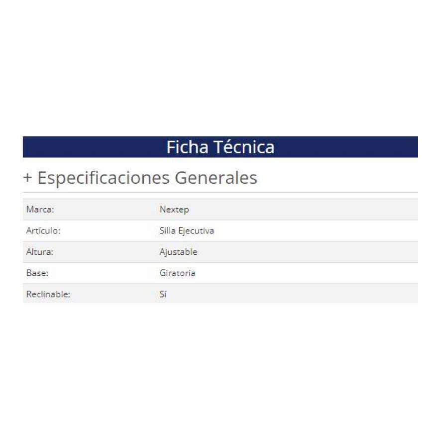Silla Ejecutiva Nextep NE-650R Polipiel Negro