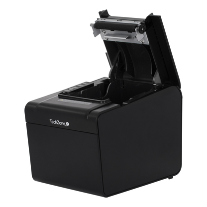 Impresora POS Térmica TECHZONE TZBE102 de 250 mm/s y 203 DPI con USB, Serial, RJ45 y RJ11