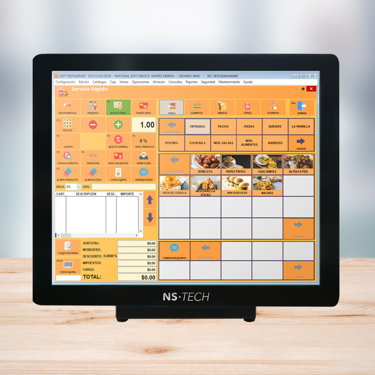 Software de administración  Soft Restaurant  SR-10PRO-RA