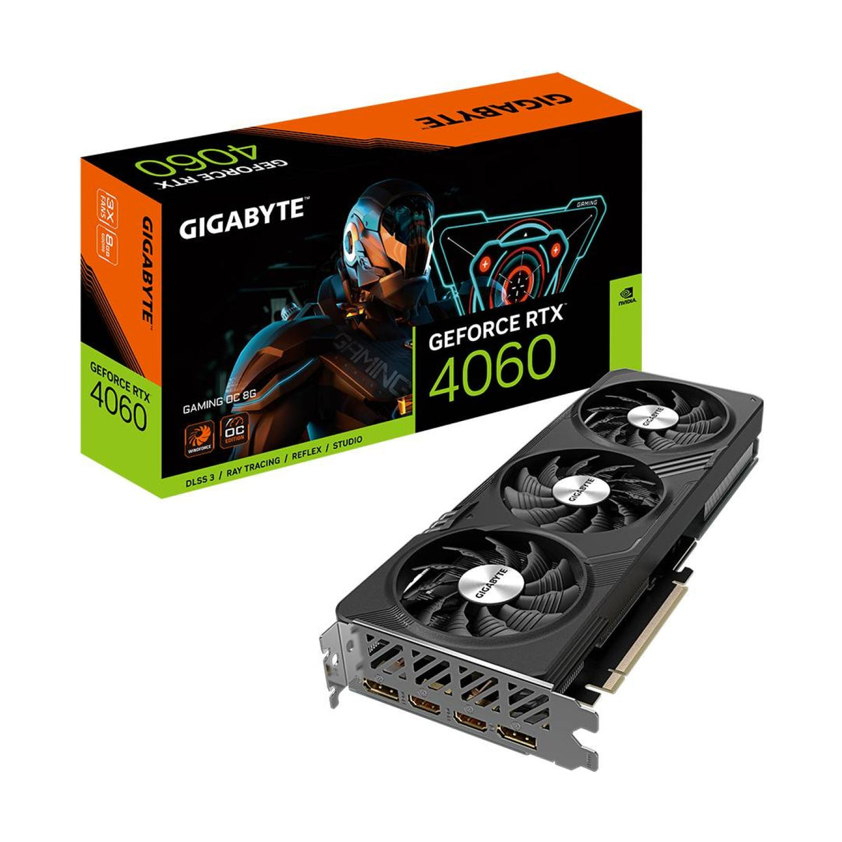 Tarjeta de Video Gaming Gigabyte GV-N4060GAMING OC-8 NVIDIA GeForce RTX 4060 8 GB
