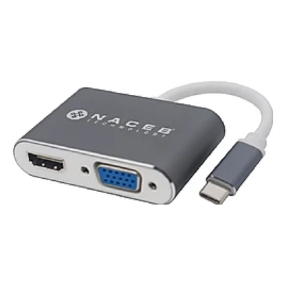 Adaptador Tipo C a HDMI+VGA Naceb Technology NA-0113