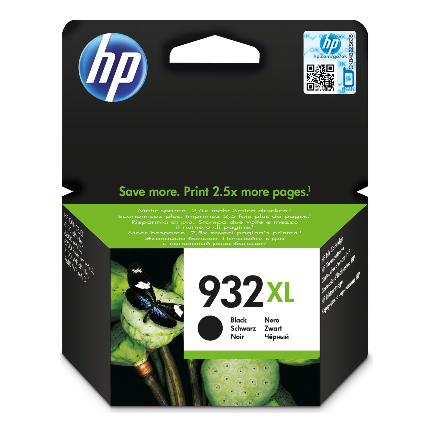 Cartucho de Tinta HP Original 932XL Negro – Para OfficeJet 6100, OfficeJet 6600, OfficeJet 6700 (CN053A)