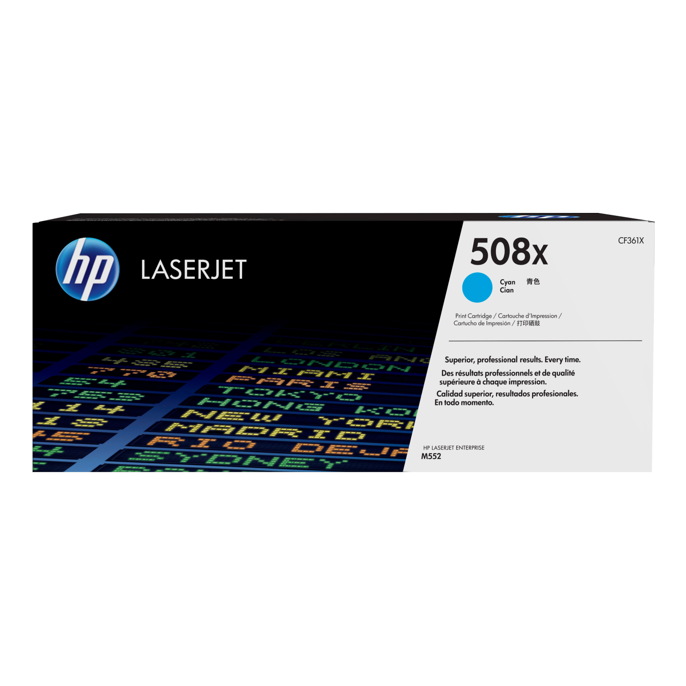 Tóner HP Original 508X Cian – Para LaserJet Enterprise M552, LaserJet Enterprise M553, LaserJet Enterprise M577 (CF361X)