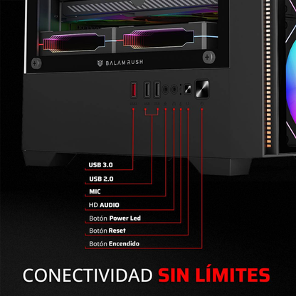 Gabinetes Gaming Balam Rush NITROX EDGE PRO CRYSTAL 4900C