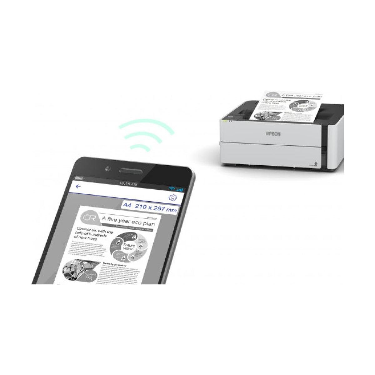 Impresora de Inyección de Tinta Monocromática Epson EcoTank M1180 (C11CG94301)
