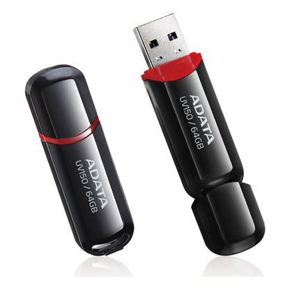Memoria USB ADATA UV150 64 GB USB 3.2 Negro (AUV150-64G-RBK)