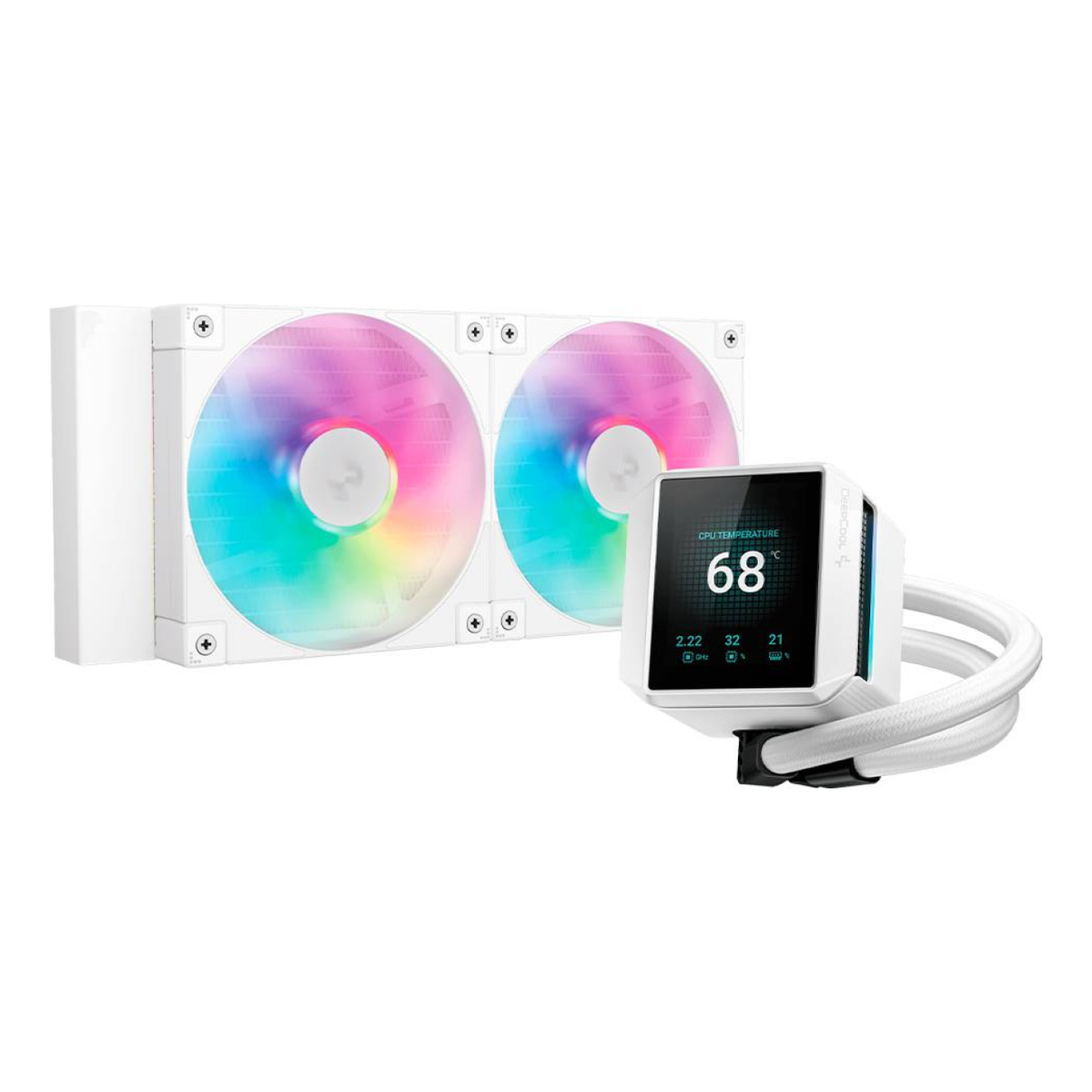 Sistema de Enfriamiento Líquido DeepCool LX240 Mystique LE240 ARGB 3400 RPM Blanco (R-LX240-WHDSNMCP-G-1)