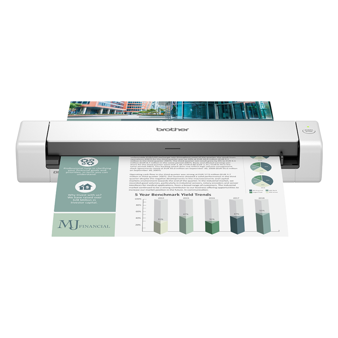 Escáner Portátil Dúplex Brother Dsmobile 15 ppm / 30 ipm Micro USB 3.0 Soporta 1 Hoja / Credencial por Escaneo (DS740D)