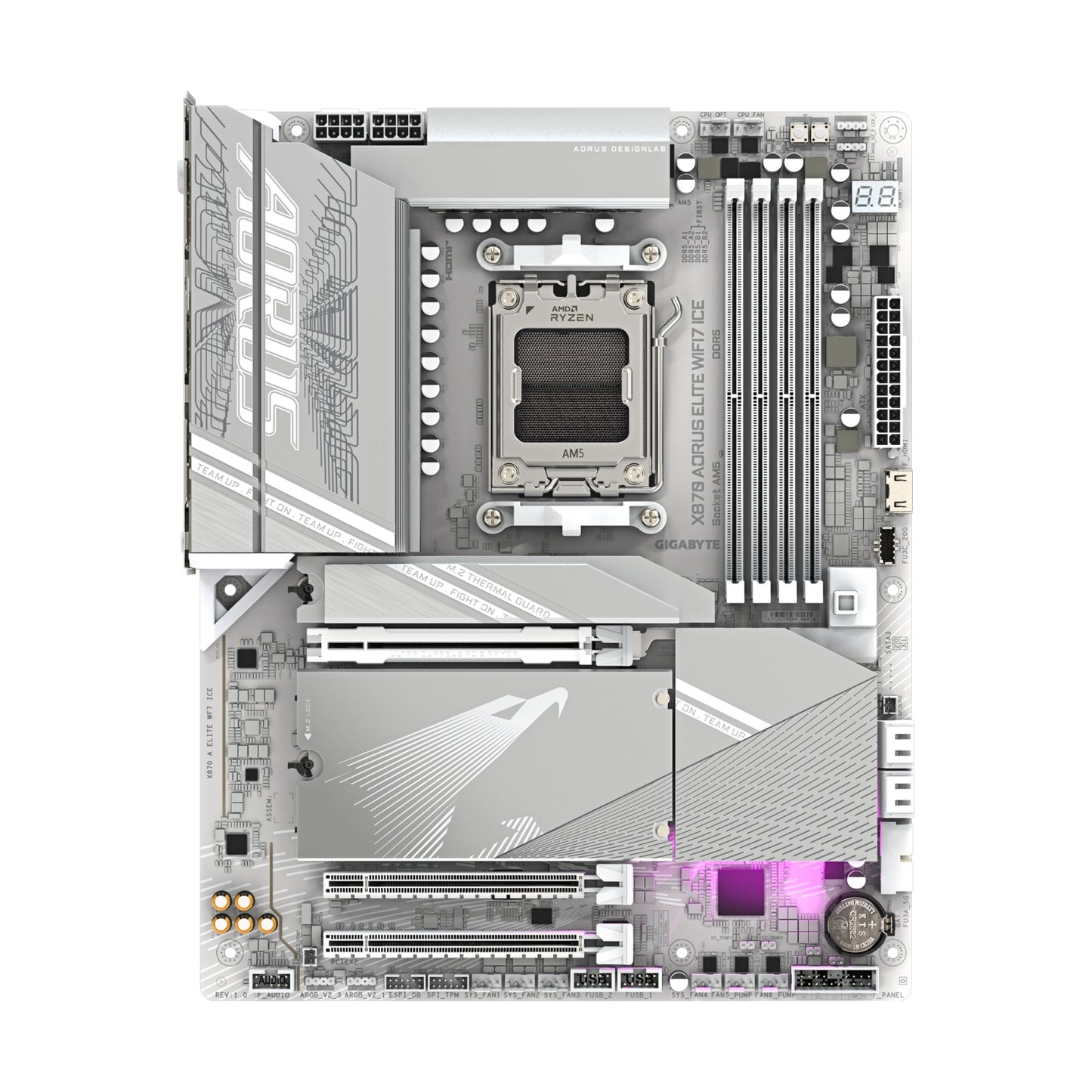Motherboard Gigabyte X870 A ELITE WF7 ICE Socket AM5 ATX DDR5 Wi-Fi 7
