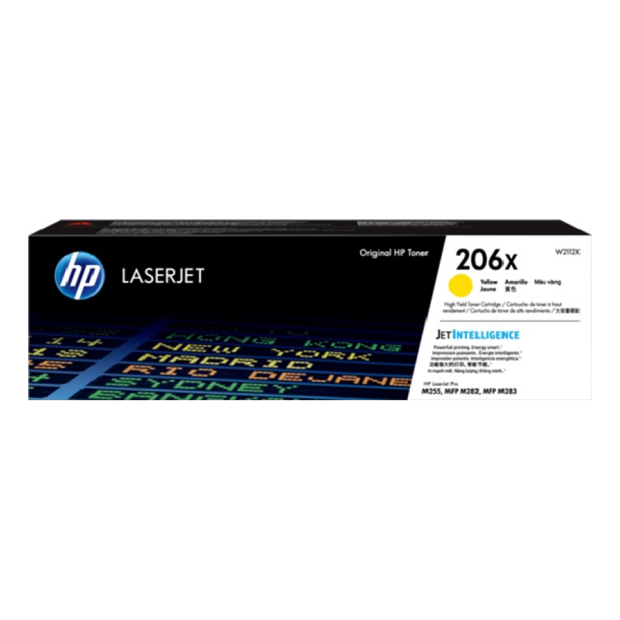 Tóner HP Original 206X Amarillo – Para LaserJet Pro M404, Color LaserJet Pro M454, LaserJet Pro MFP M479 (W2112X)