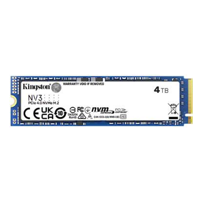 SSD M.2 2280 NVMe Kingston Technology NV3 4 TB PCIe 4.0 x4 hasta 6000 MB/s (SNV3S/4000G)