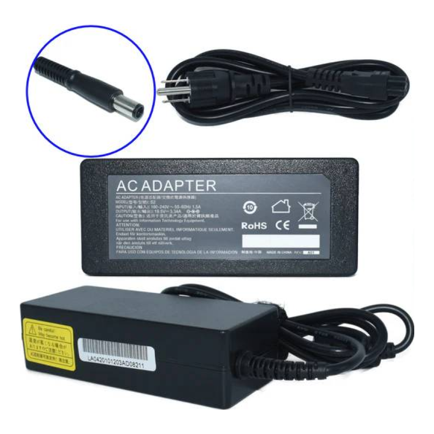 Cargador para Laptop GENERICO Adaptador de Corriente 65W 19.5V-3.34A