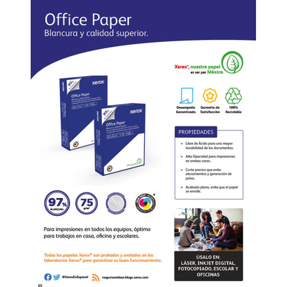 Papel Bond Office Paper Oficio XEROX Azul